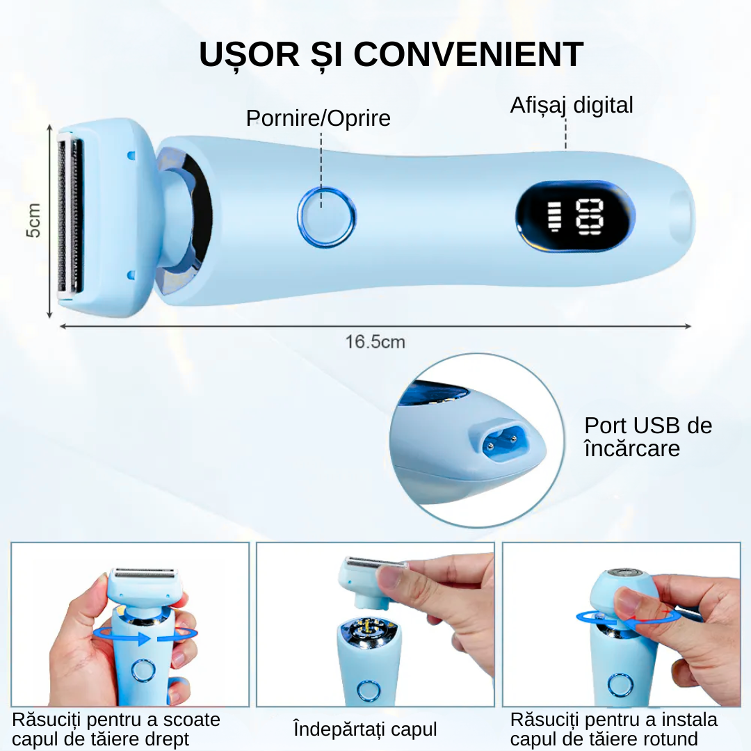 Aparat de ras electric 2 in 1, pentru femei