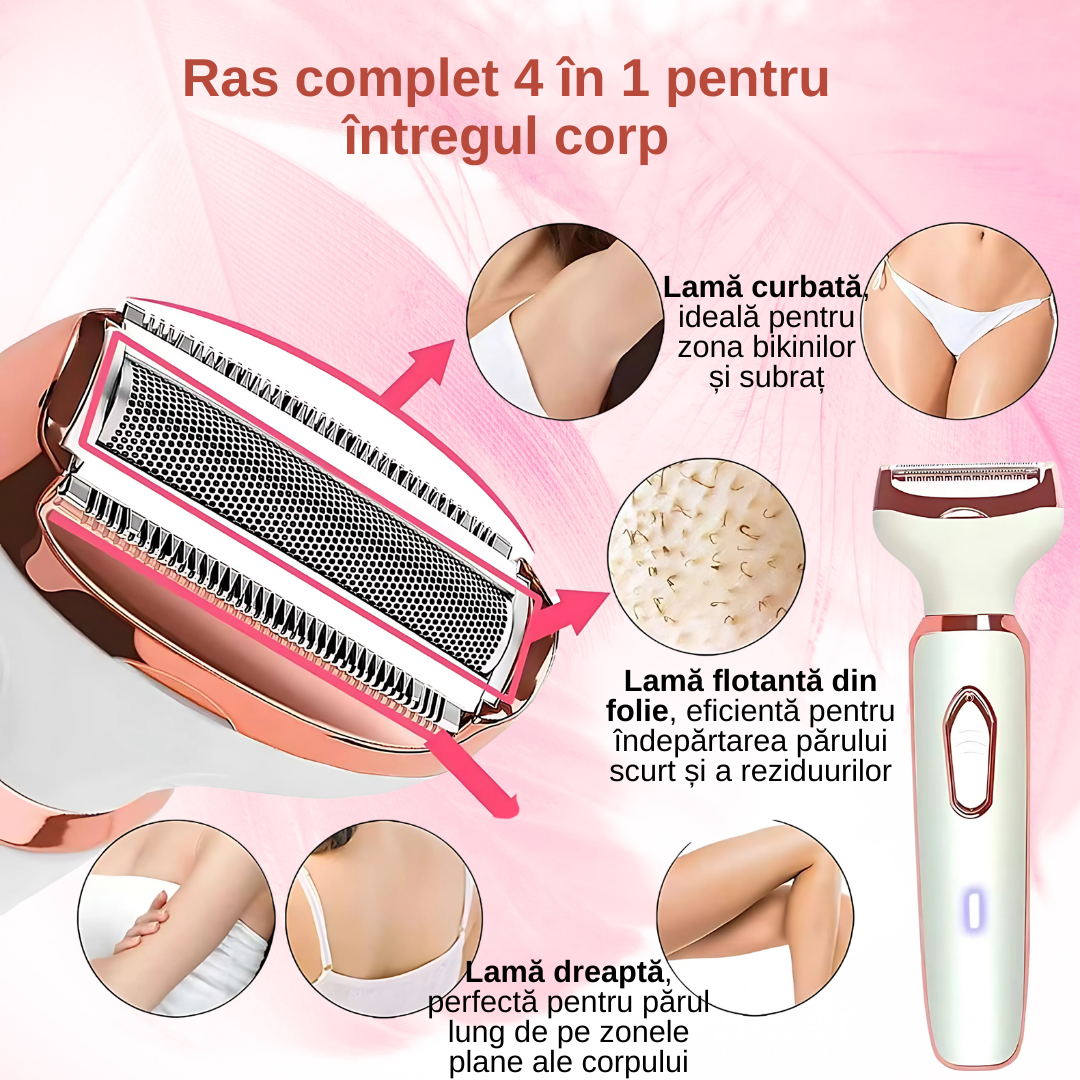 Aparat de ras electric Alb-Roz pentru femei 4 in 1