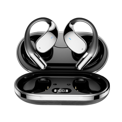 Căști open-ear cu traducere AI în 144 de limbi, Bluetooth 5.4, Negru