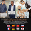 Căști wireless cu traducere AI în 144 de limbi, carcasă LED, Alb