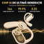 Căști open-ear cu traducere AI în 144 de limbi, display LED, Kaki