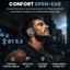 Căști open-ear cu traducere AI în 144 de limbi, display LED, Albastru safir