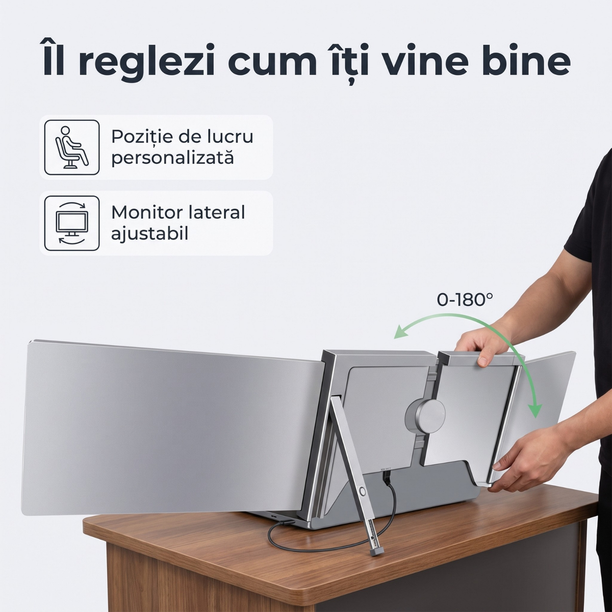 Extensie 2 ecrane laptop 2x15,6 inch, Full HD