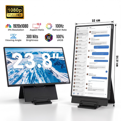 Monitor portabil 23,8 inch Full HD, 100 Hz, boxe integrate