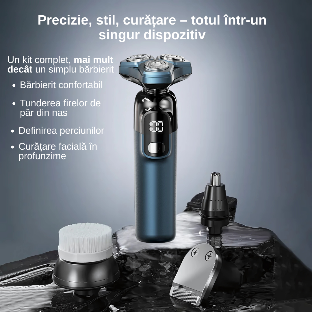 Aparat de ras Komingdon, profesional pentru barbati, albastru/gri/negru
