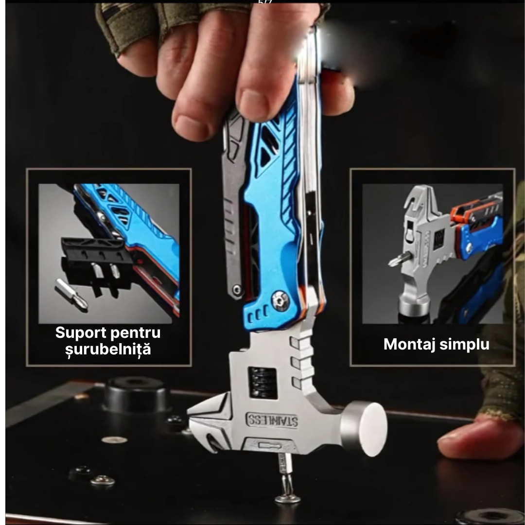 Ciocan multifunctional 19 in 1 de otel