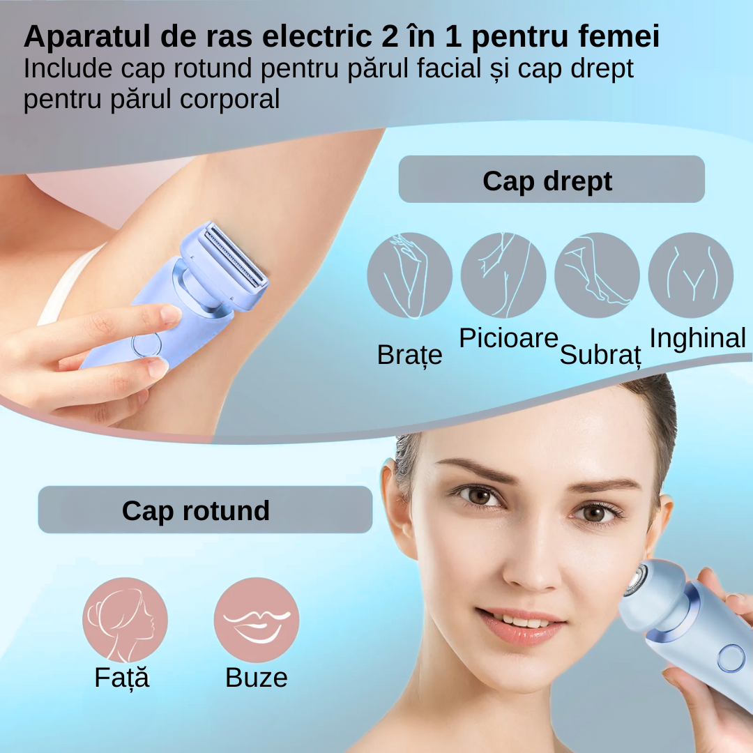 Aparat de ras electric 2 in 1, pentru femei
