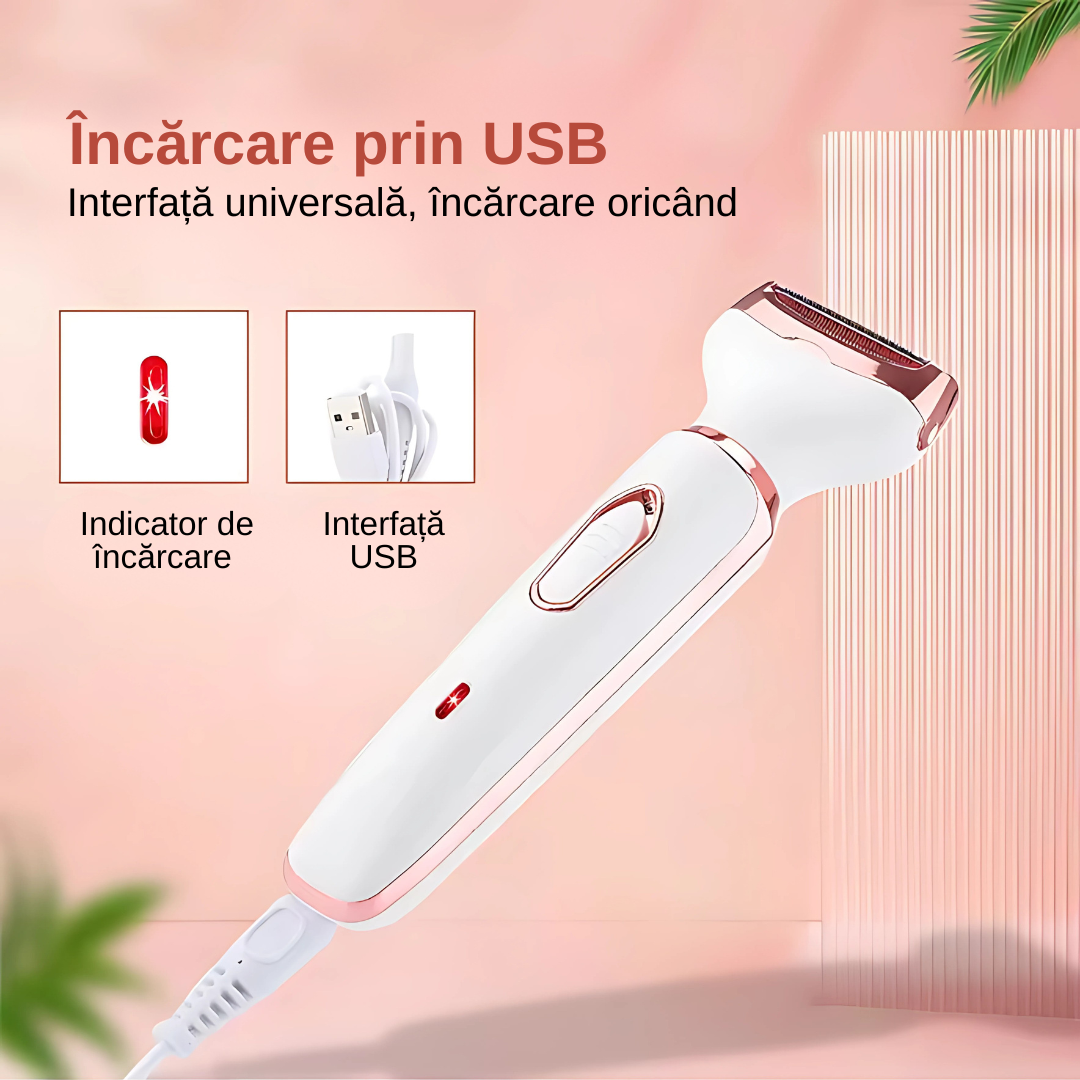 Aparat de ras electric Alb-Roz pentru femei 4 in 1