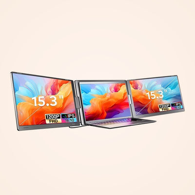 Extensie monitor dublu A ATAB S1000 cu două ecrane IPS 15.3" Full HD montate pe laptop