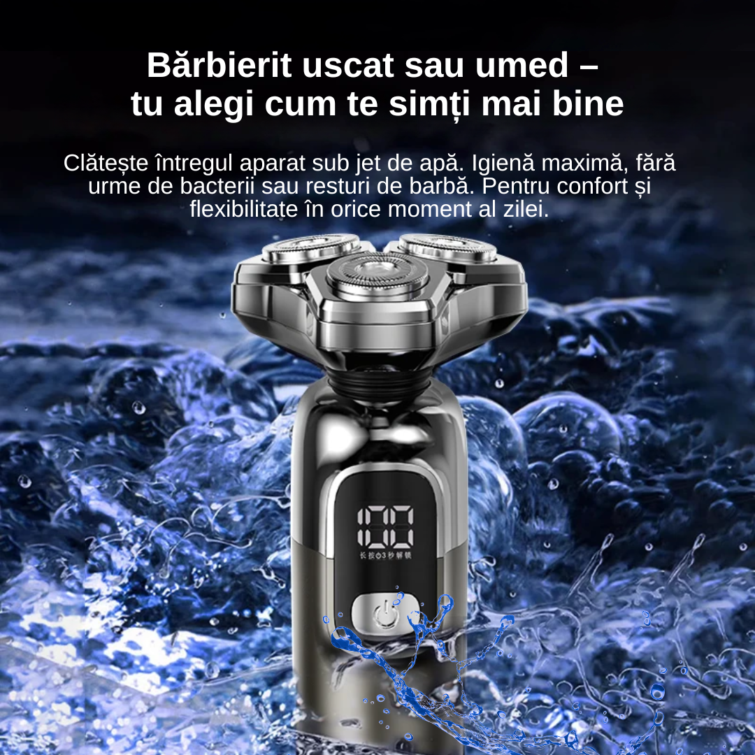 Aparat de ras Komingdon, profesional pentru barbati, albastru/gri/negru