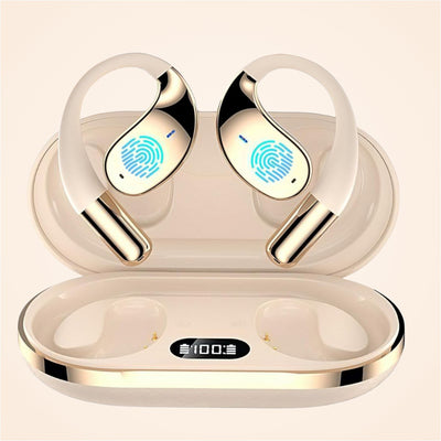 Căști open-ear cu traducere AI în 144 de limbi, Bluetooth 5.4, Bej