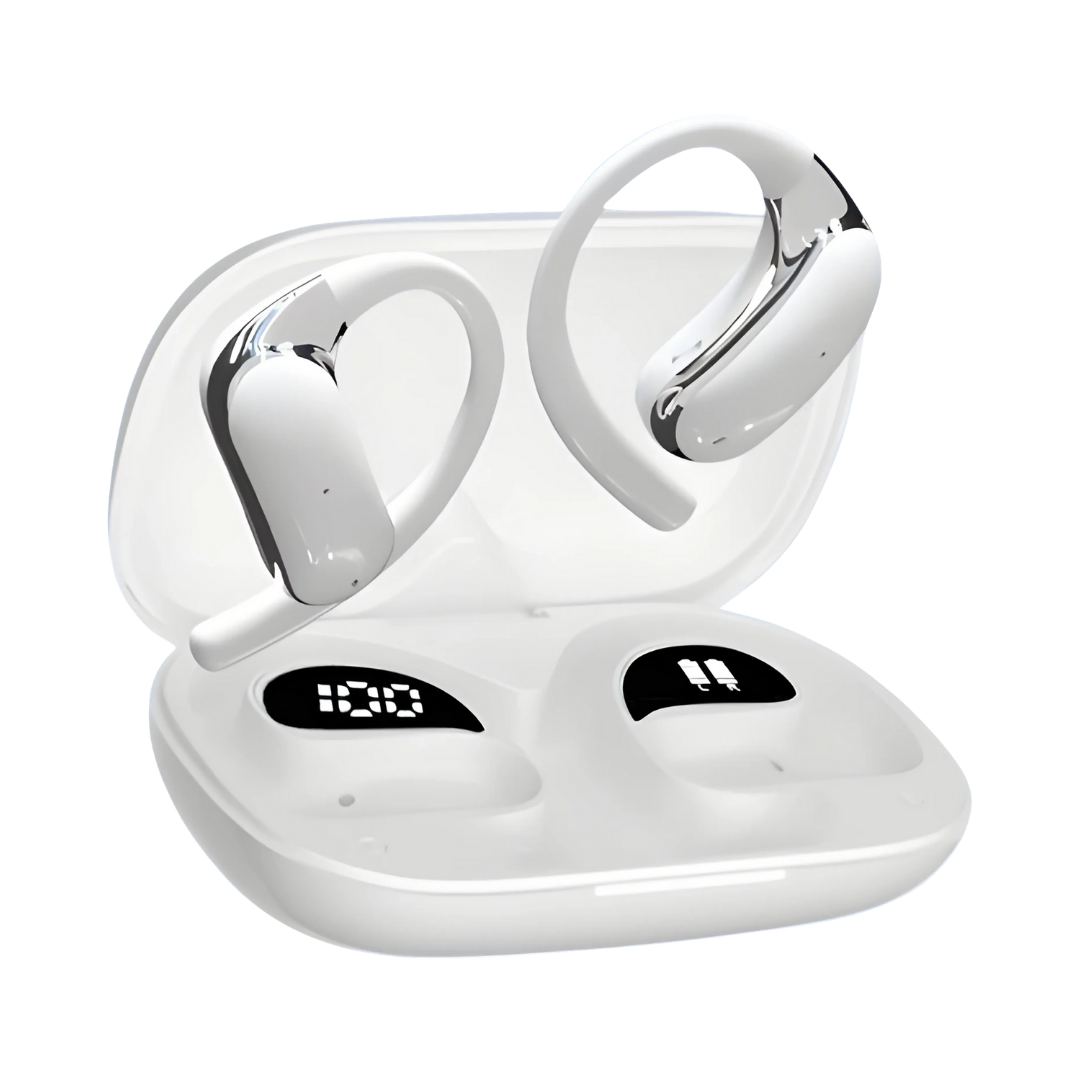 Casti inteligente Bluetooth cu AI si traducator in timp real, Alb/Negru