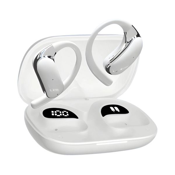 Casti inteligente Bluetooth cu AI si traducator in timp real, Alb/Negru