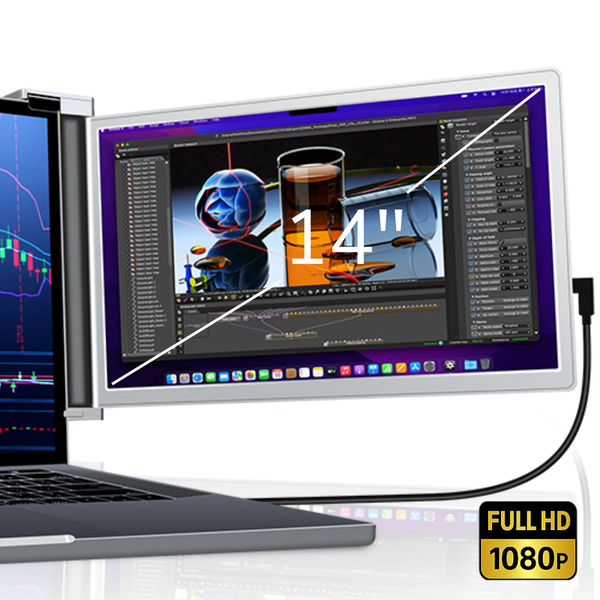 Monitor extensibil, portabil, pentru laptop, 14 inch