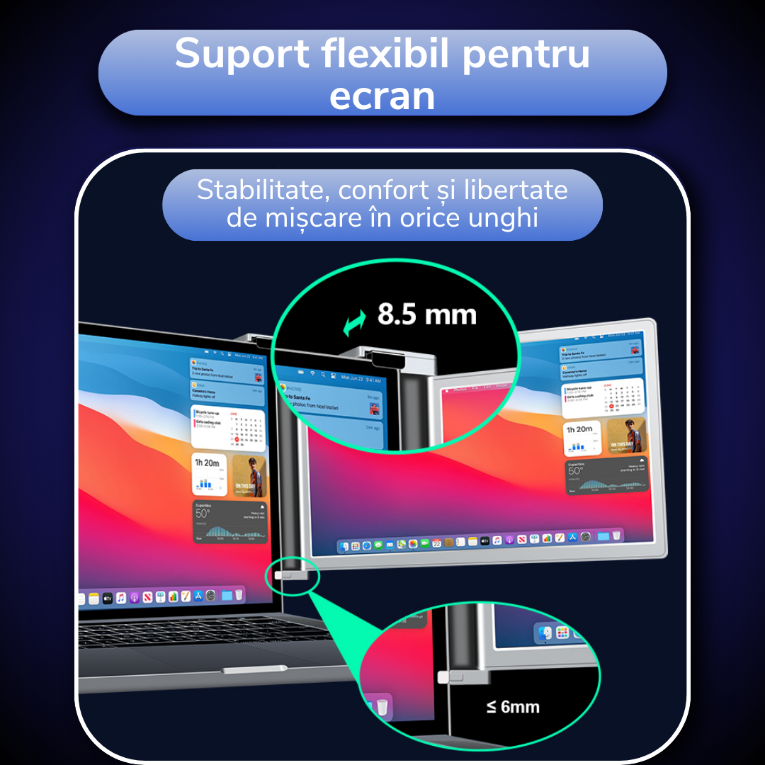 Monitor extensibil, portabil, pentru laptop, 14 inch