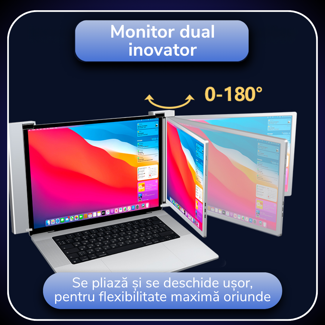 Monitor extensibil, portabil, pentru laptop, 14 inch